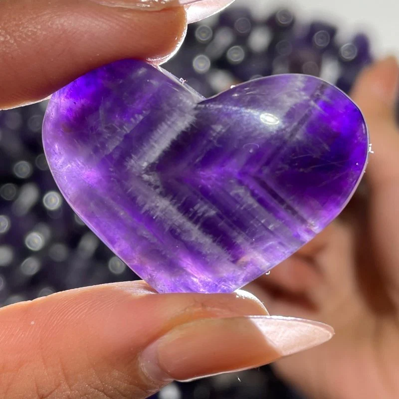 190 Pieces High Quality Deep Purple Chevron Amethyst Heart - Image 6