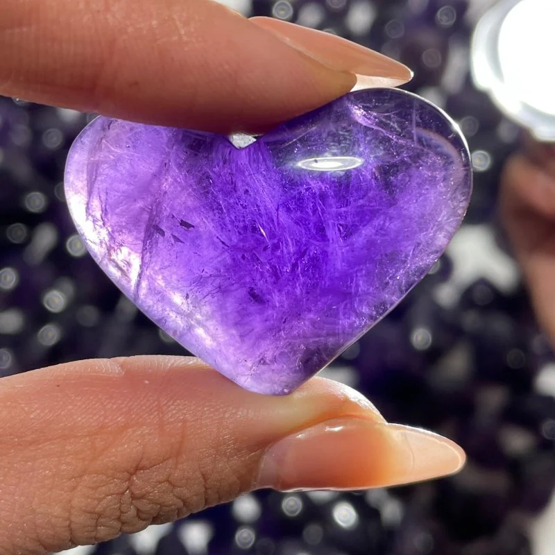 190 Pieces High Quality Deep Purple Chevron Amethyst Heart - Image 7