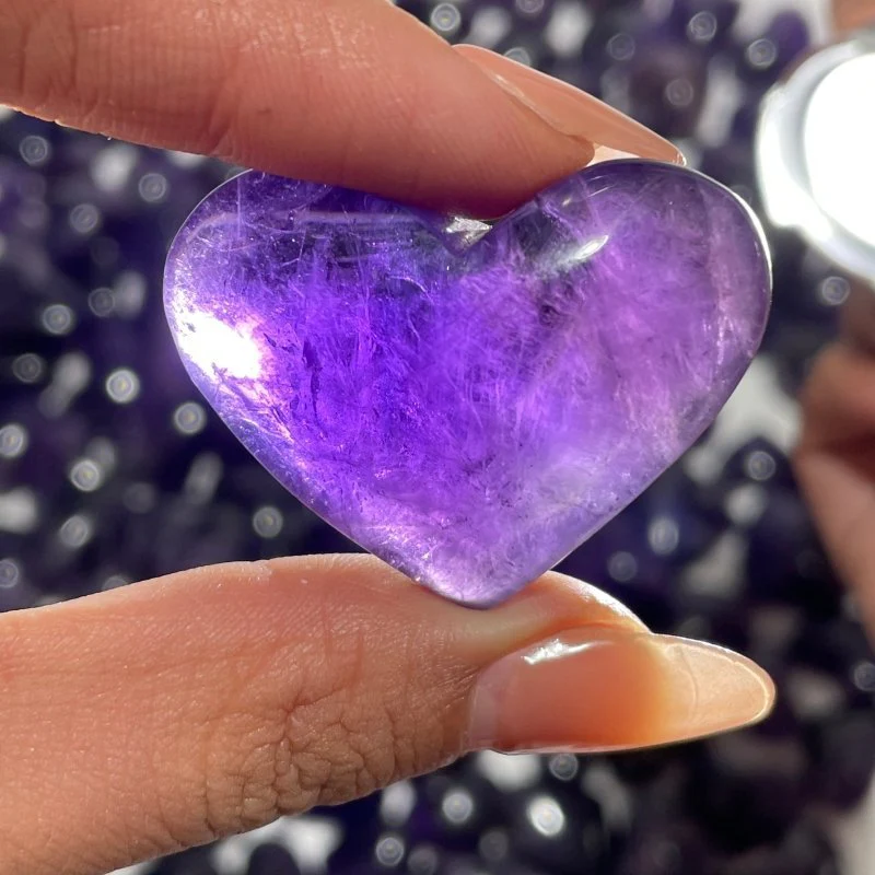 190 Pieces High Quality Deep Purple Chevron Amethyst Heart - Image 8