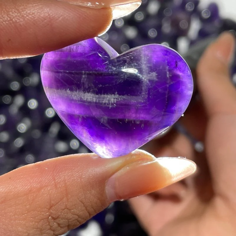 190 Pieces High Quality Deep Purple Chevron Amethyst Heart - Image 9