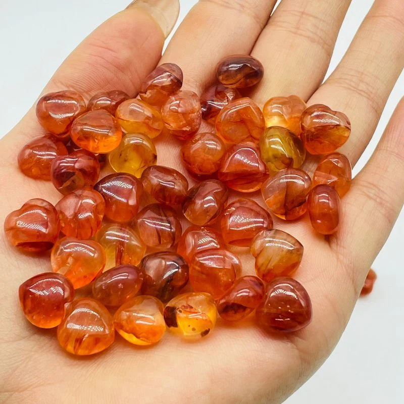 0.4in(1.2cm) High Quality Deep Red Fire Quartz Mini Heart DIY Pendant Wholesale - Image 4