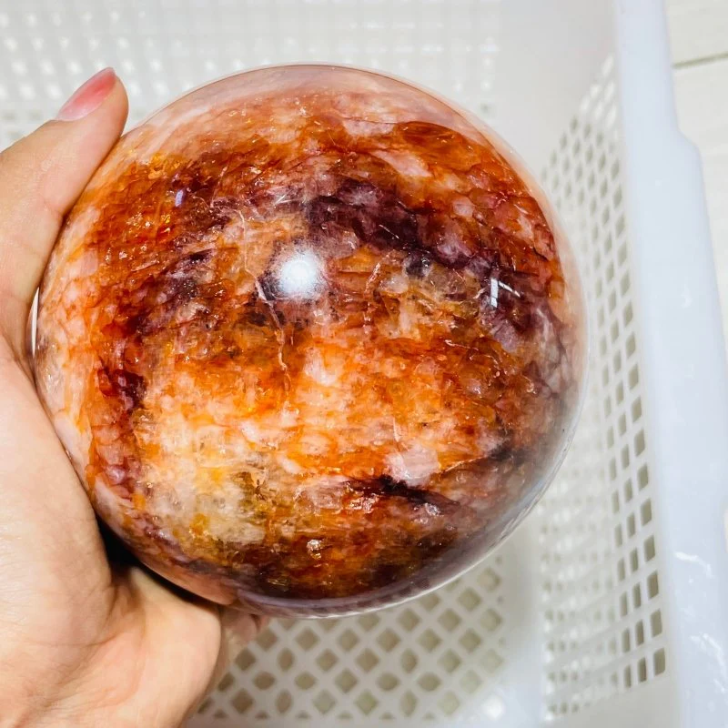 3 Pieces Large Red Fire Quartz Spheres - Image 4