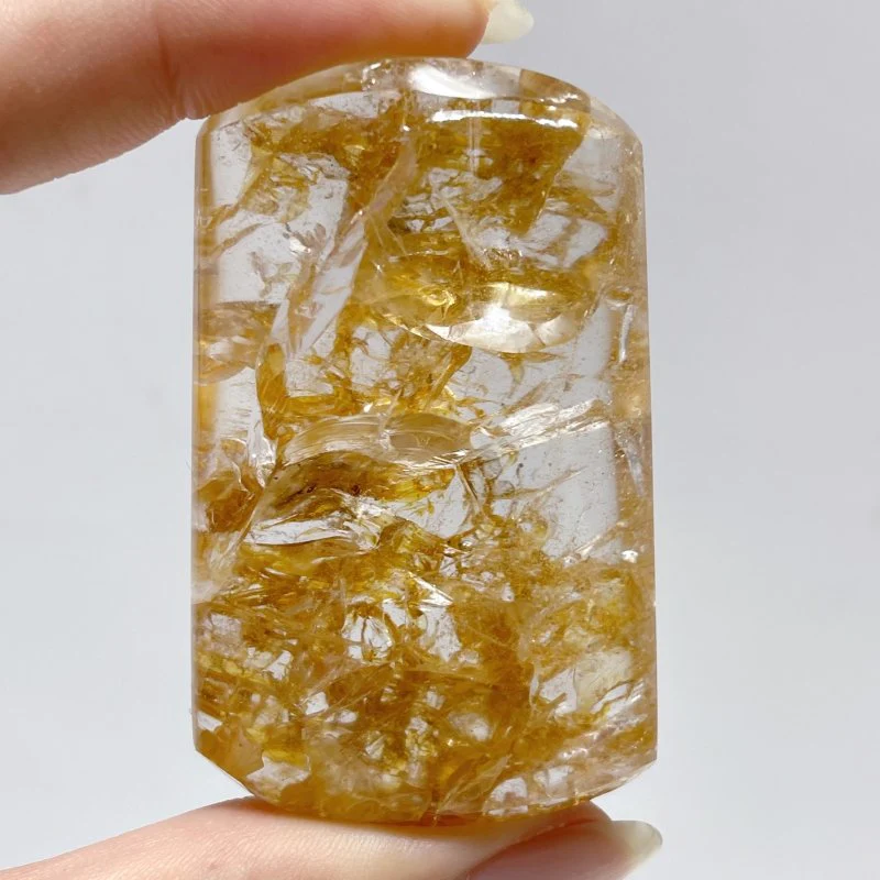8 Pieces High Quality Golden Hematoid Crystal Square Shape - Image 3