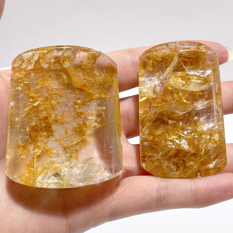 8 Pieces High Quality Golden Hematoid Crystal Square Shape - Image 9