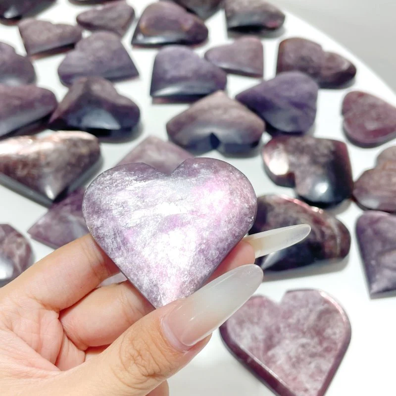 31 Pieces High Quality Flash Lepidolite Heart - Image 2
