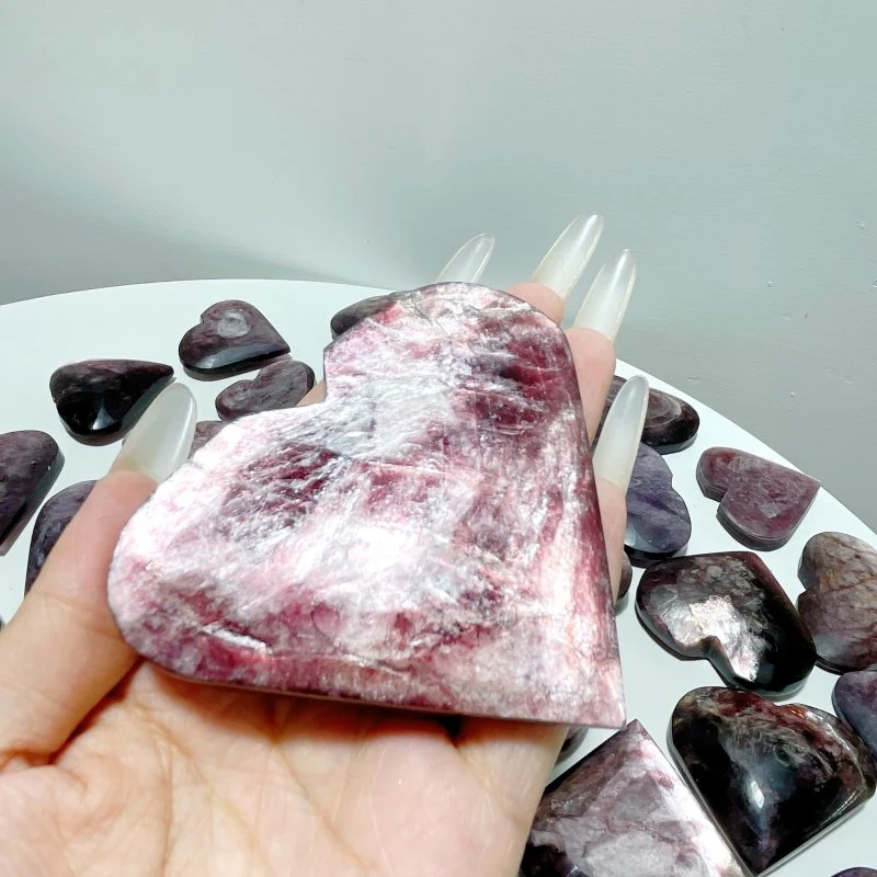 31 Pieces High Quality Flash Lepidolite Heart - Image 3