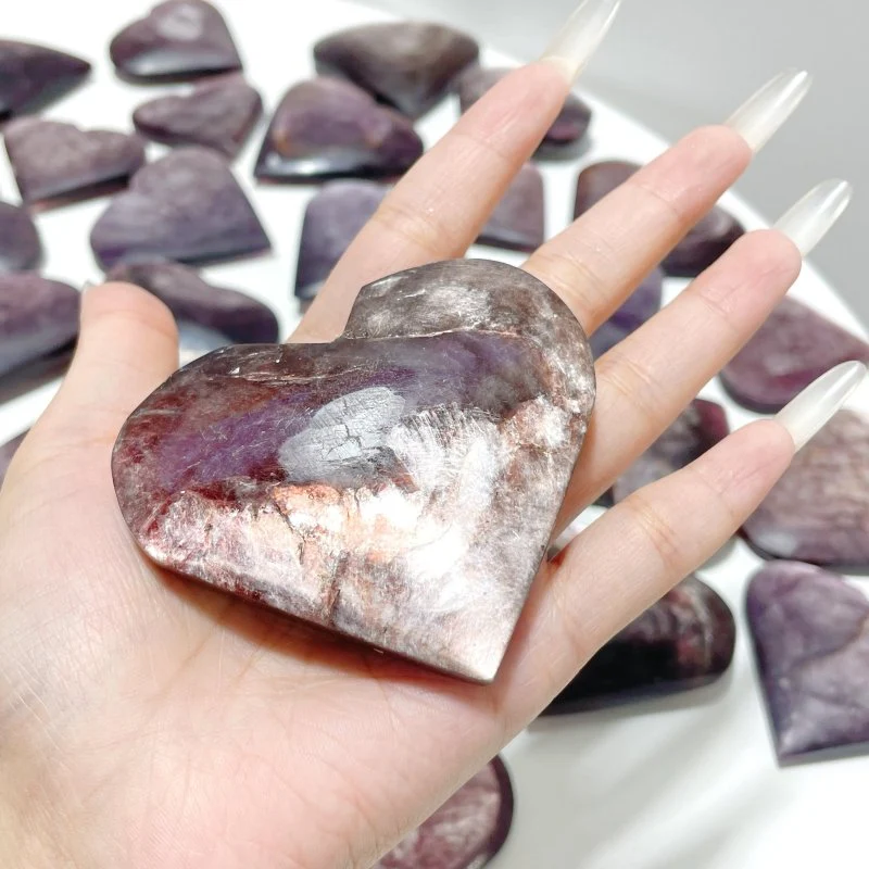 31 Pieces High Quality Flash Lepidolite Heart - Image 4