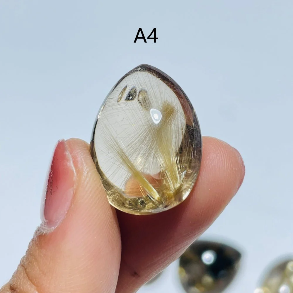 High Quality Gold Rutilated Quartz Teardrop Shape For Jewelry Making DIY Pendant - Image 6
