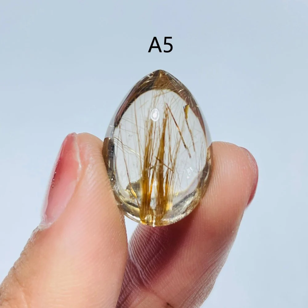 High Quality Gold Rutilated Quartz Teardrop Shape For Jewelry Making DIY Pendant - Image 7
