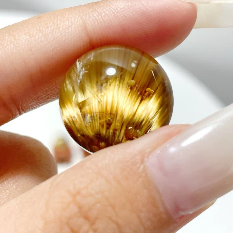3 Pieces High Quality Gold Rutile Spheres - Image 4