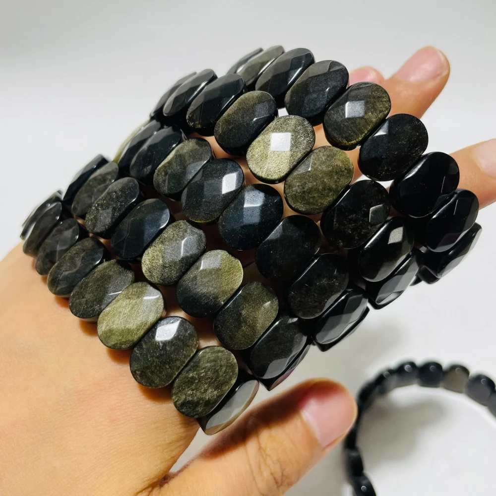 High Quality Gold Sheen Obsidian Bracelet Wholesale - Image 3