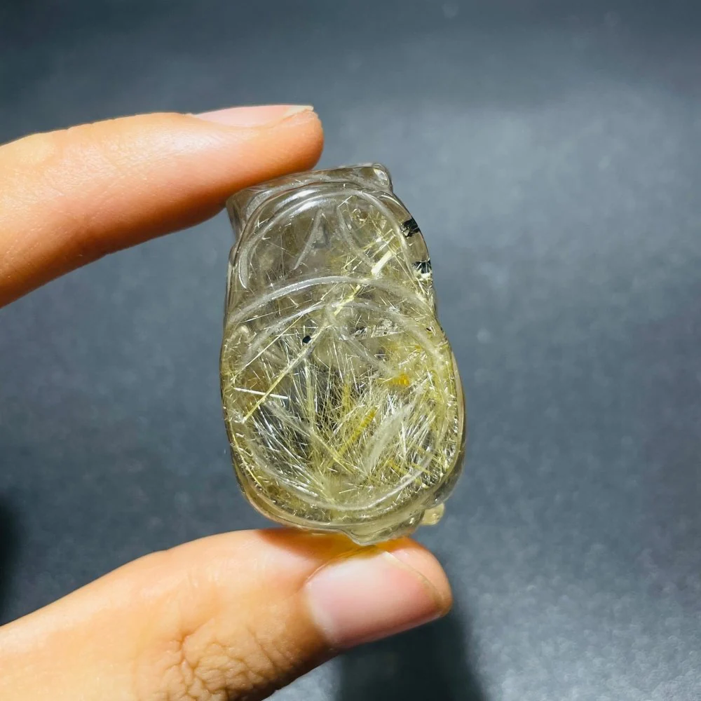 2 Pieces High Quality Golden Rutile Pi Xiu Carving - Image 7