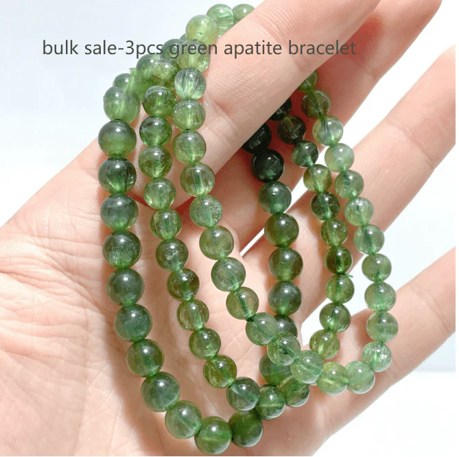 3 Pieces High Quality Green Apatite Cat Eye Bracelet