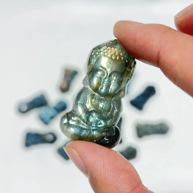 High Quality Labradorite Baby Buddha Carving Wholesale - Image 4