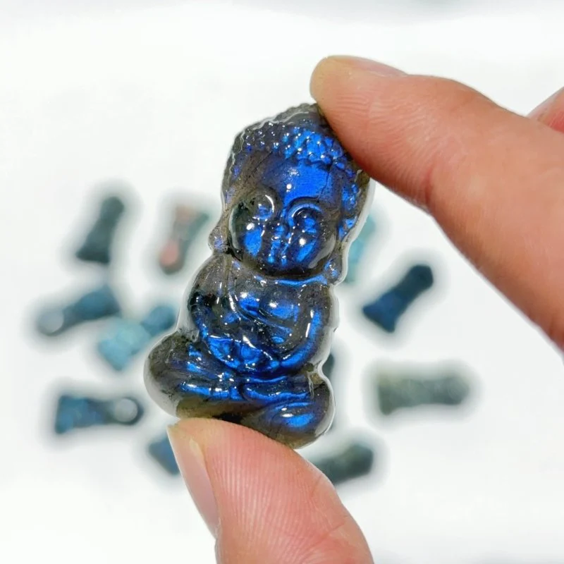 High Quality Labradorite Baby Buddha Carving Wholesale - Image 6