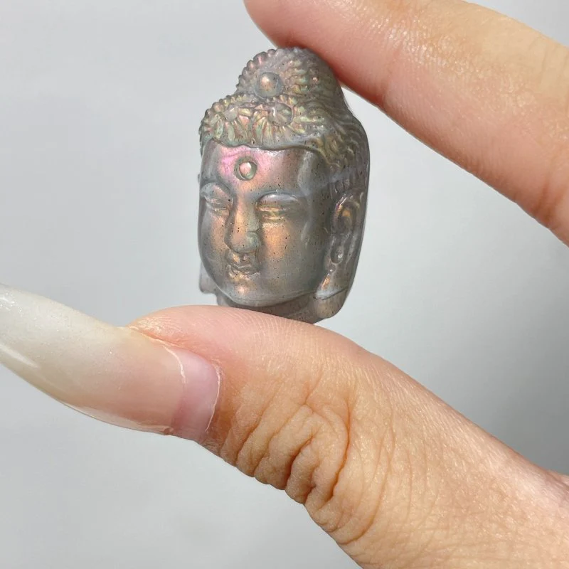 High Quality Labradorite Buddha Head Carving Wholesale - Image 3