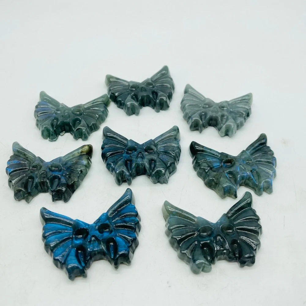 High Quality Labradorite Butterfly Skull Carving Wholesale - Image 5