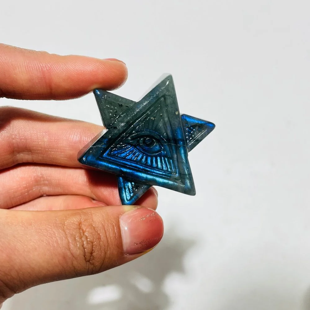 Labradorite Evil Eye Star Carving Wholesale - Image 3