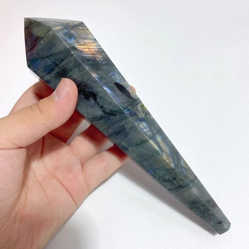 9 Pieces High Quality Labradorite Magic Scepter Wand Points With Stand - Image 4