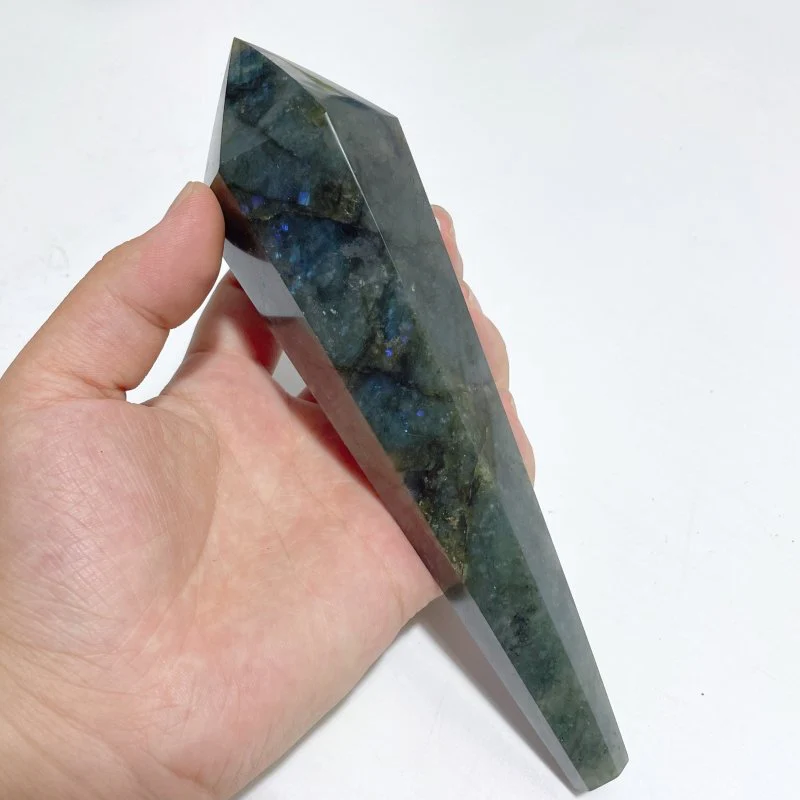9 Pieces High Quality Labradorite Magic Scepter Wand Points With Stand - Image 7