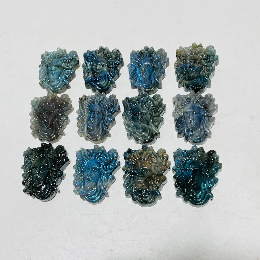 High Quality Labradorite Medusa Carving Wholesale - Image 2