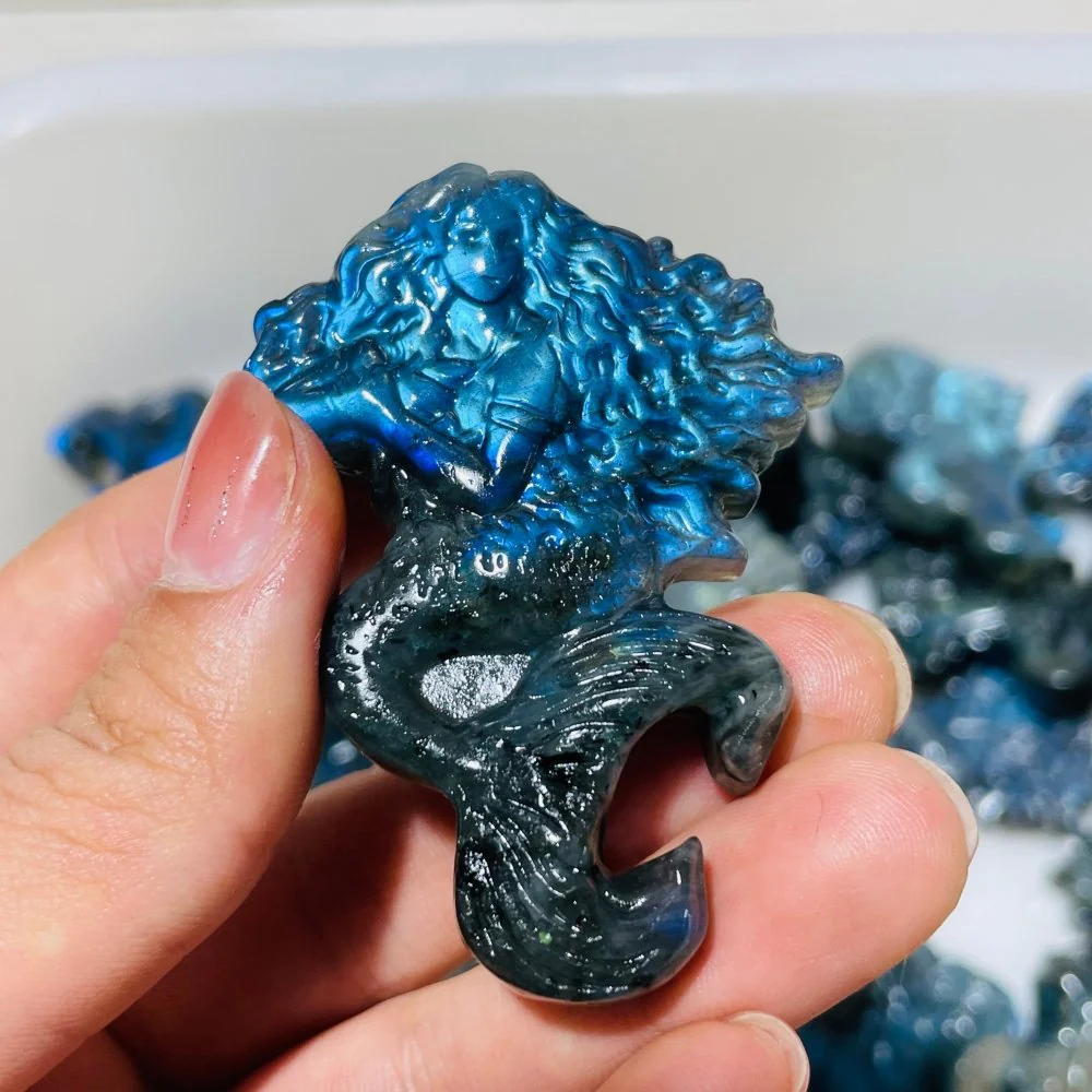 High Quality Labradorite Mermaid Carving Wholesale - Image 2