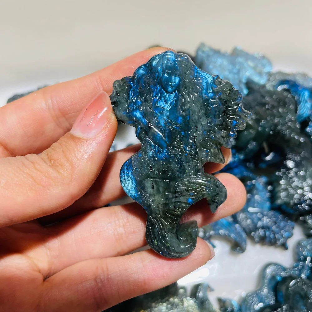 High Quality Labradorite Mermaid Carving Wholesale - Image 3