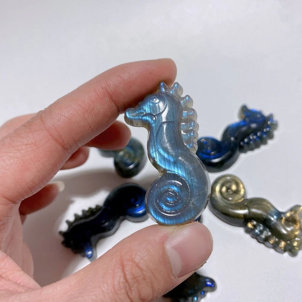 High Quality Labradorite Seahorse Carving Wholesale - Image 5