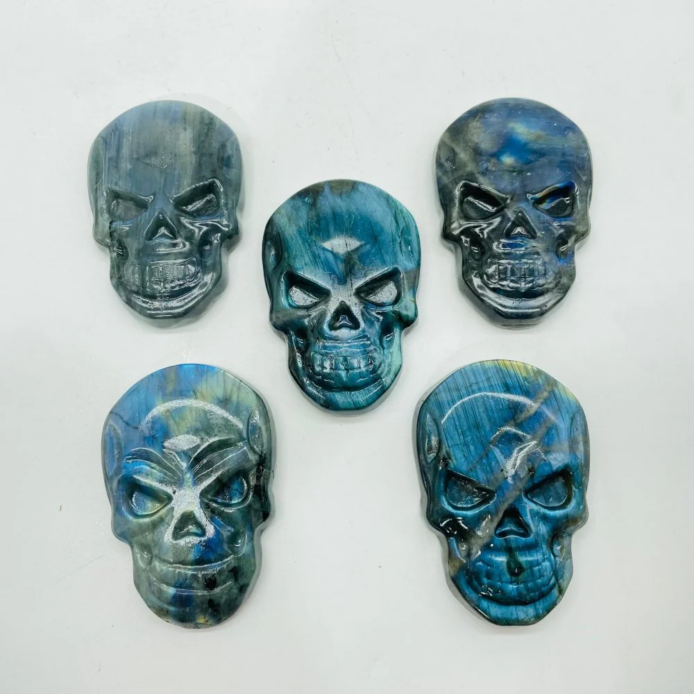 High Quality Labradorite Skull Carving Crystal Wholesale - Image 3
