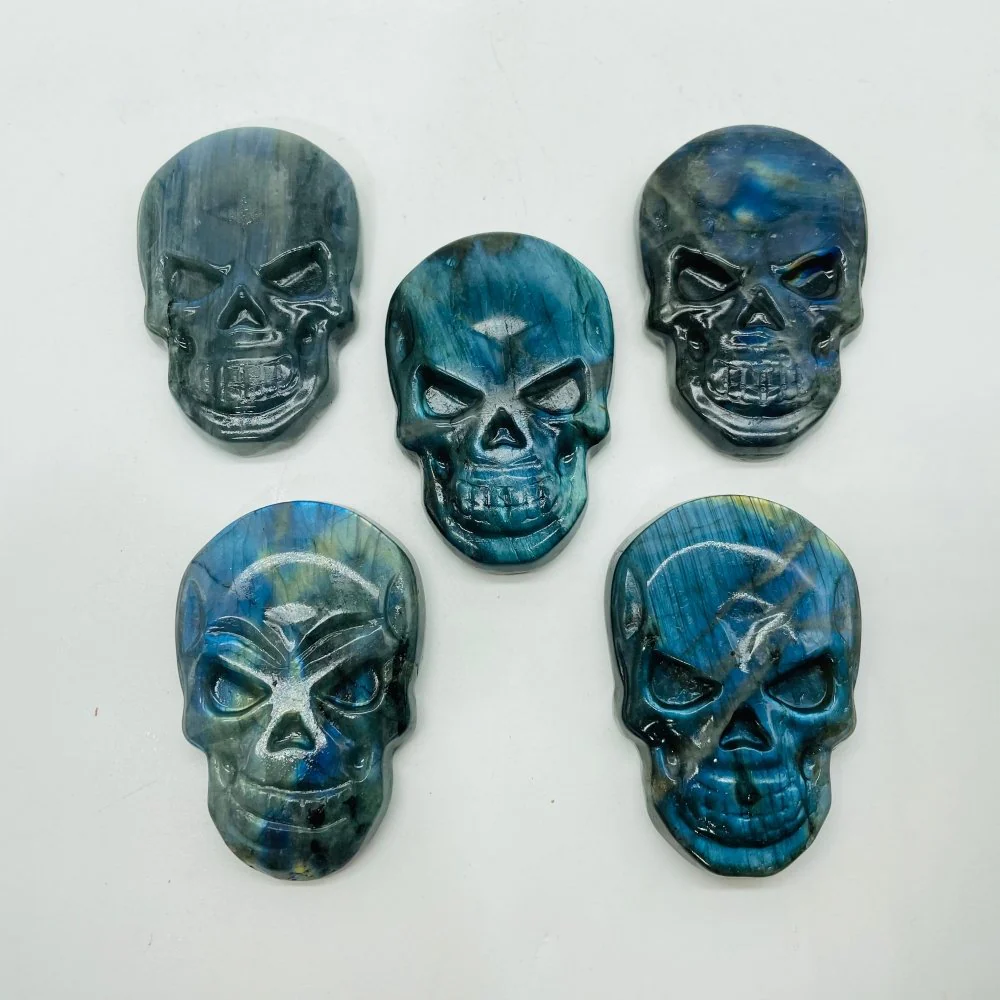 High Quality Labradorite Skull Carving Crystal Wholesale - Image 4