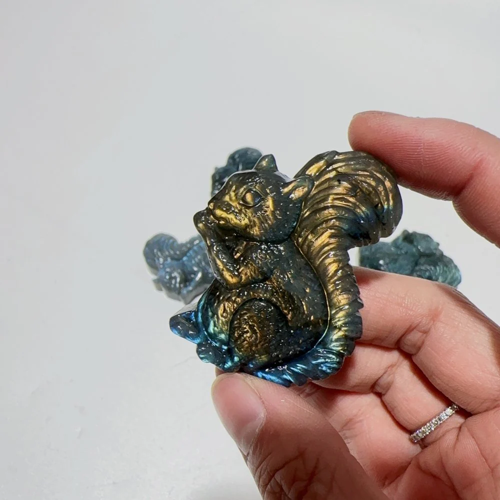 High Quality Labradorite Squirrel Carving Wholesale - Image 6