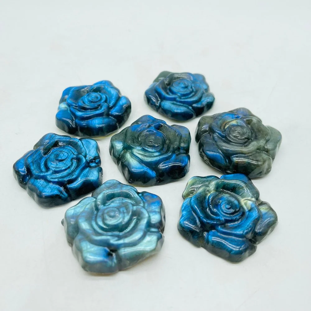 High Quality Labradorite Stone Flower Carving Wholesale - Image 3