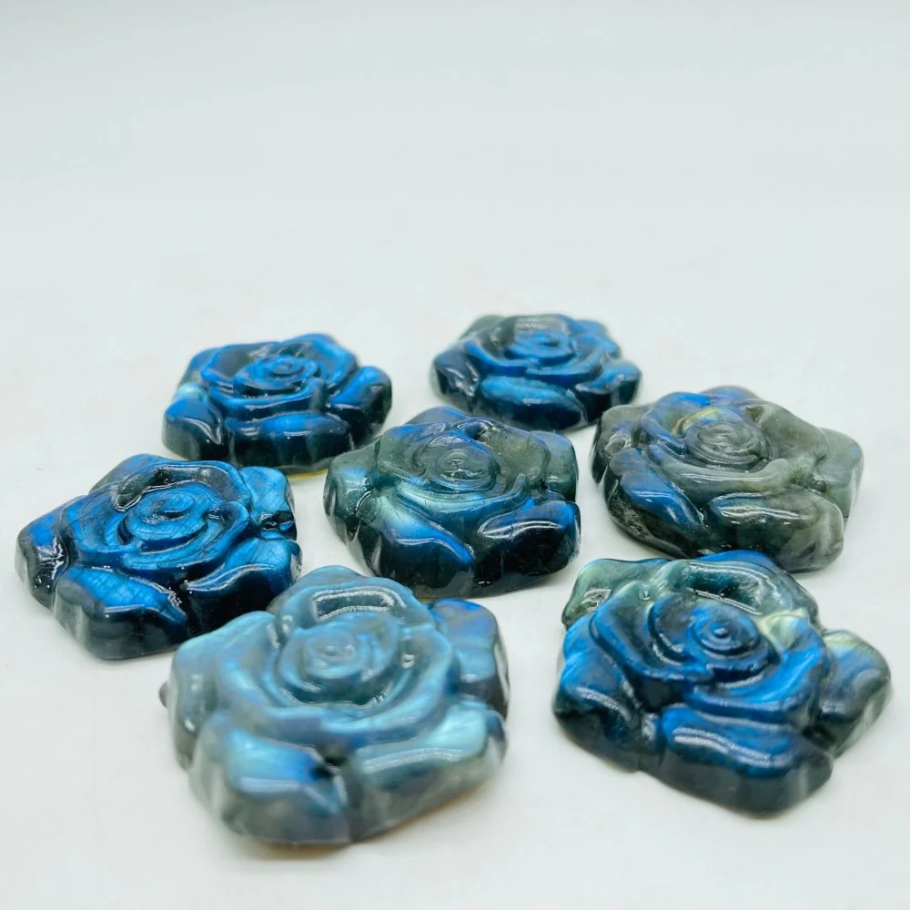 High Quality Labradorite Stone Flower Carving Wholesale - Image 5