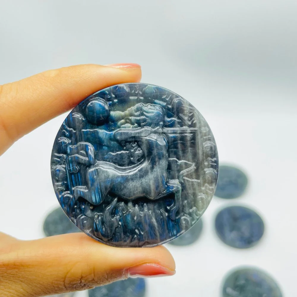 Labradorite Twelve Constellations Carving Wholesale - Image 12