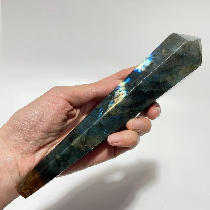 9 Pieces High Quality Labradorite Magic Scepter Wand Points With Stand - Image 3