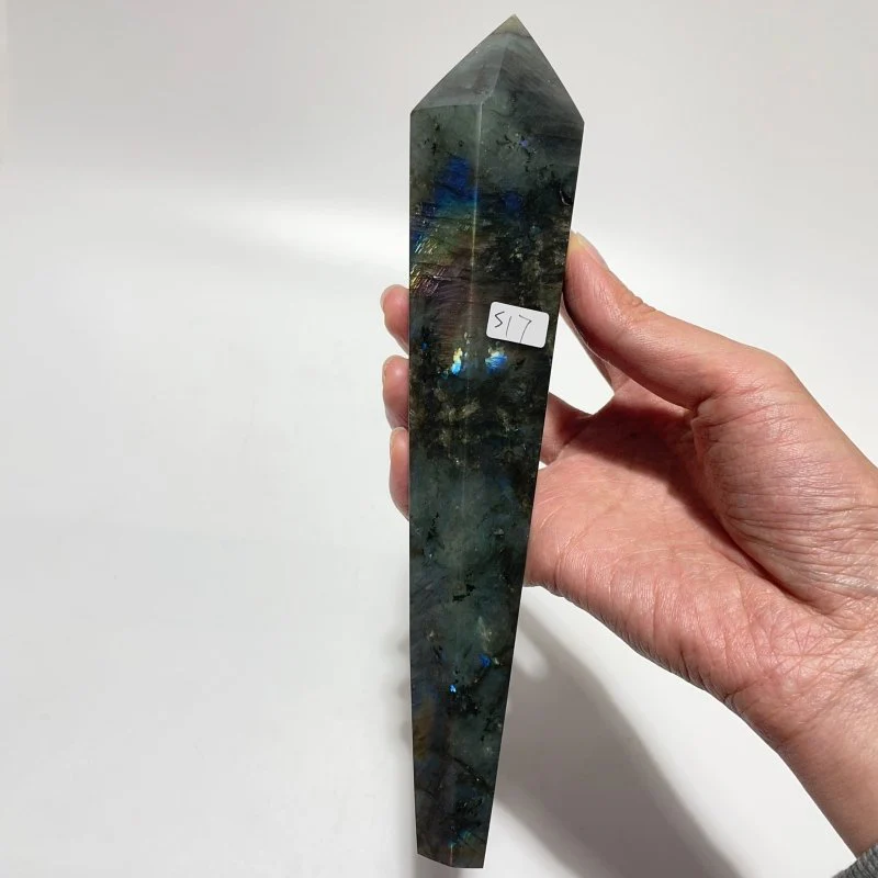 9 Pieces High Quality Labradorite Magic Scepter Wand Points With Stand - Image 5