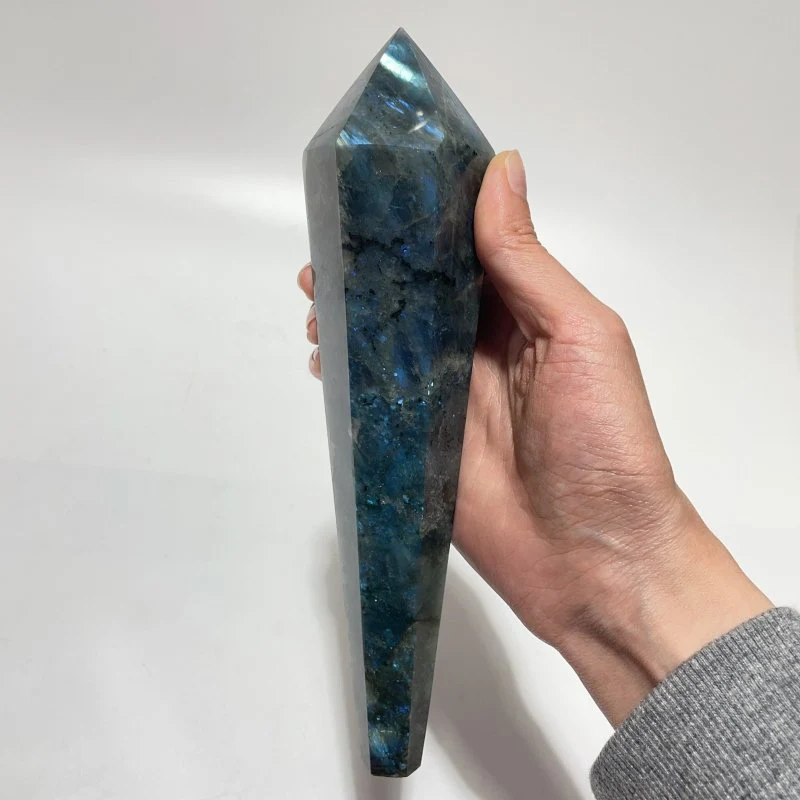 9 Pieces High Quality Labradorite Magic Scepter Wand Points With Stand - Image 6
