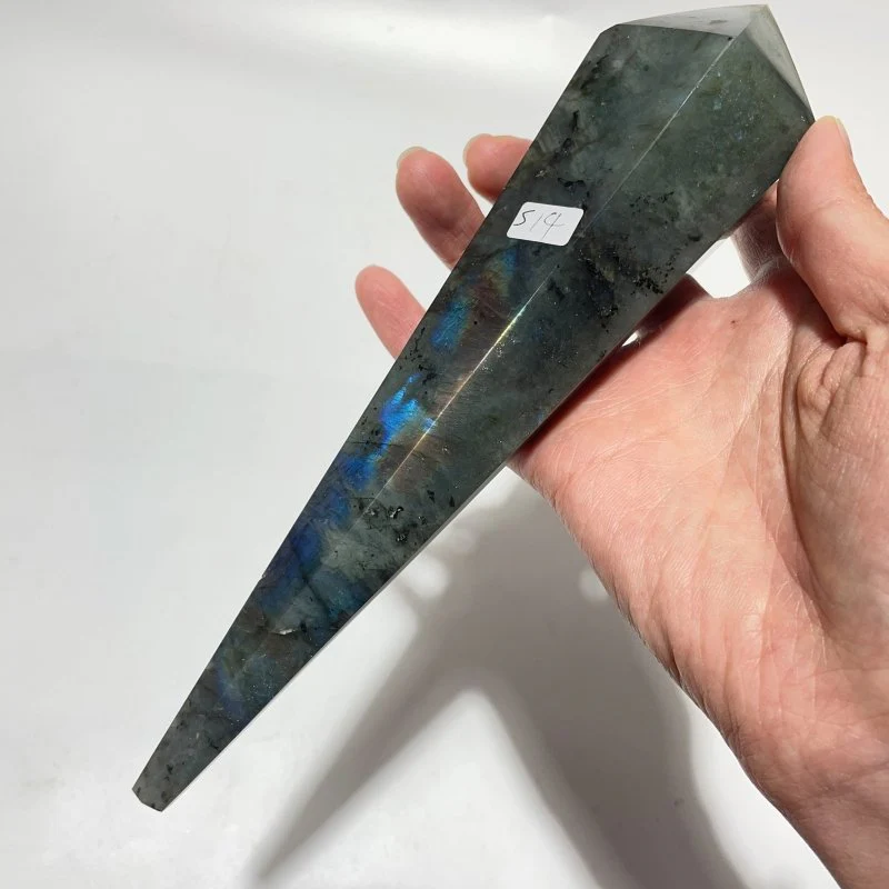 9 Pieces High Quality Labradorite Magic Scepter Wand Points With Stand - Image 7