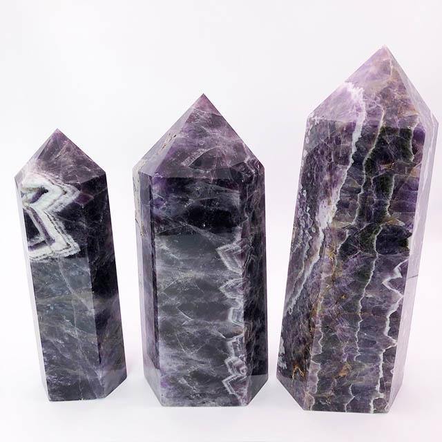 High Quality Large Amethyst Chevron Tower Wholesale - Image 5