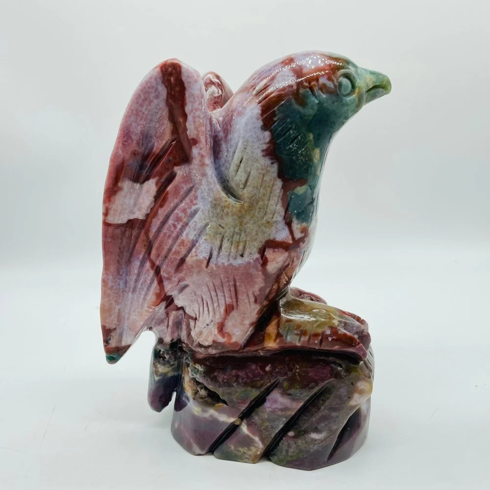 Beautiful Large Ocean Jasper Bird Carving - Image 2