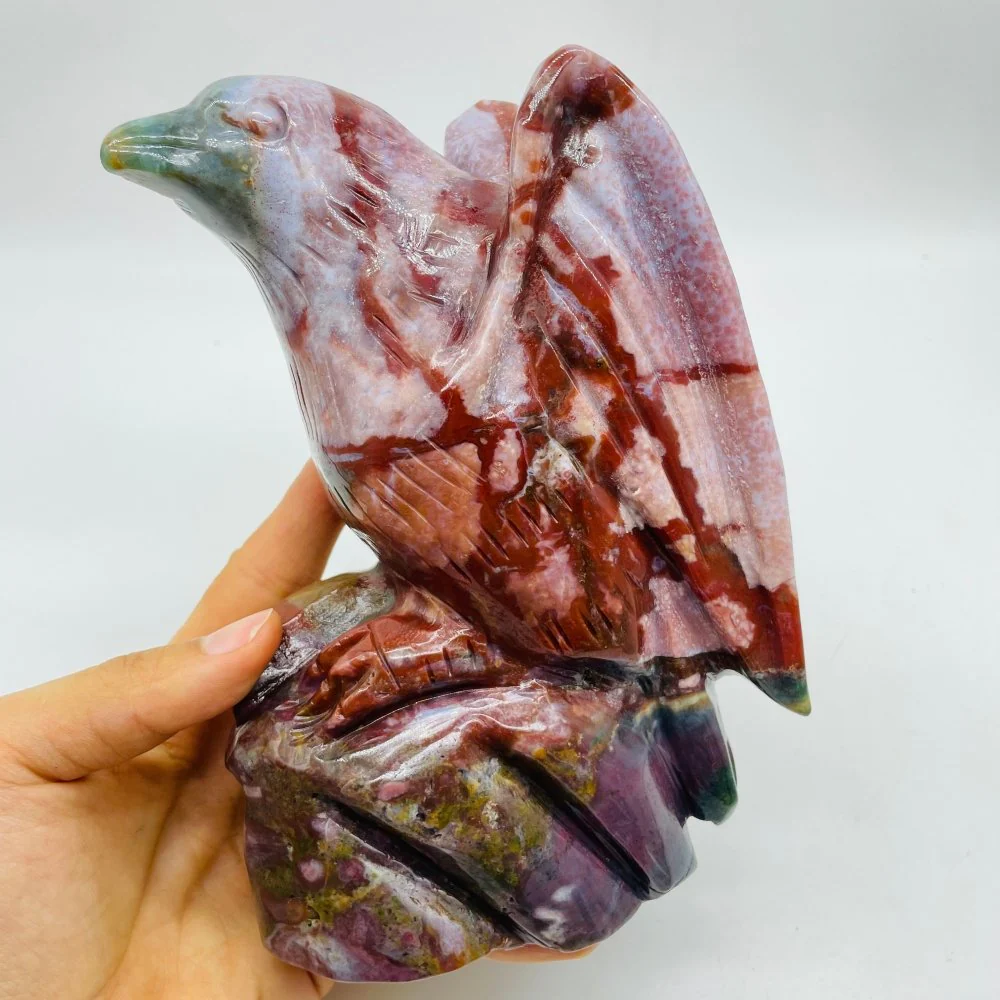 Beautiful Large Ocean Jasper Bird Carving - Image 3
