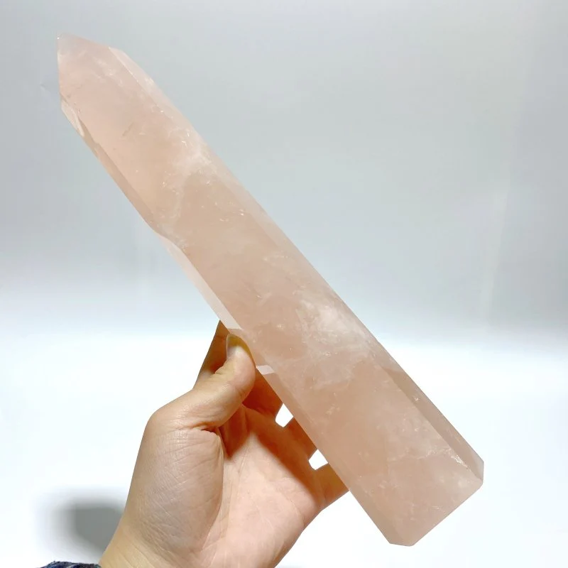4 Pieces High Quality Large Madagascar Rose Quartz Tower Points - Image 3