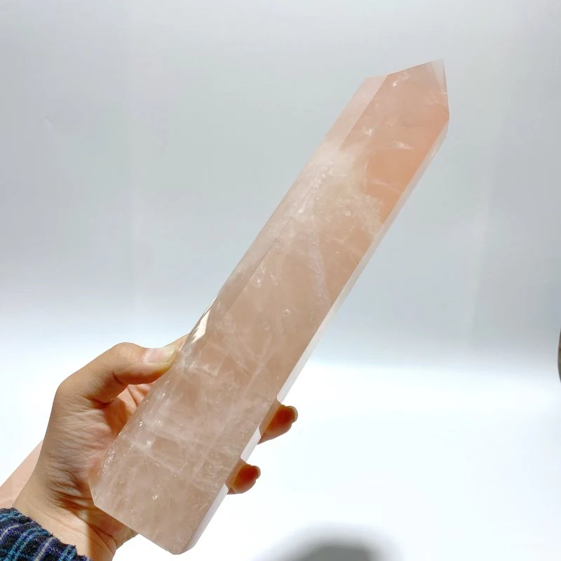 4 Pieces High Quality Large Madagascar Rose Quartz Tower Points - Image 4