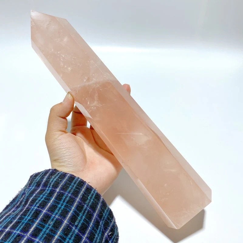 4 Pieces High Quality Large Madagascar Rose Quartz Tower Points - Image 6