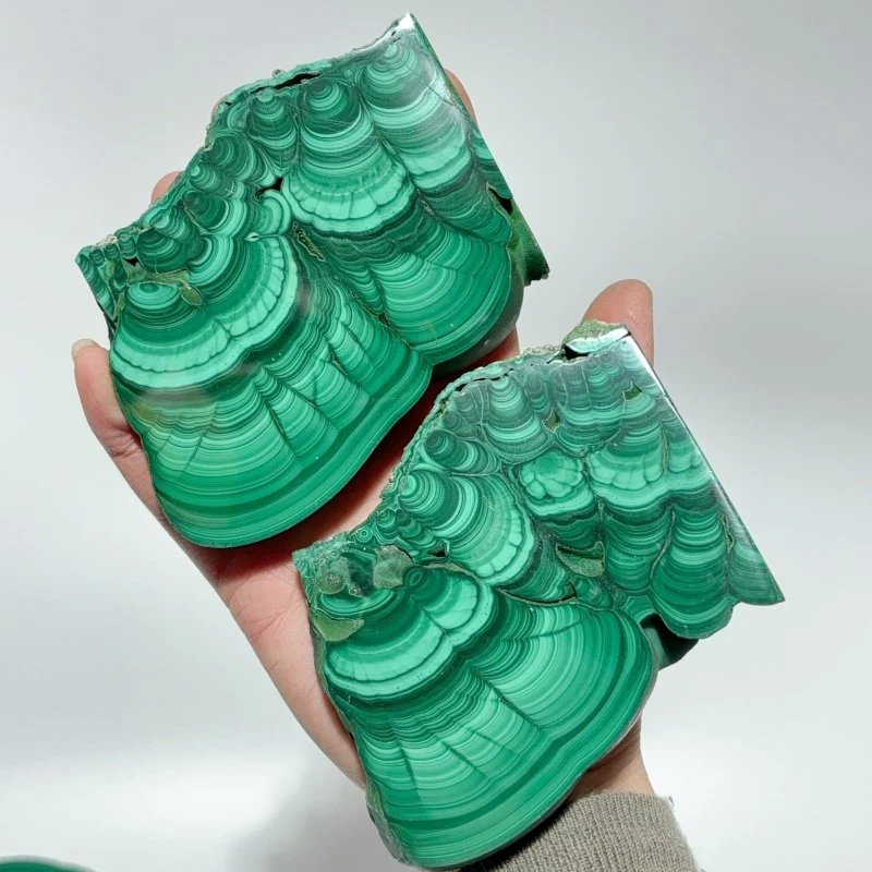3 Pairs Beautiful Symmetry Malachite Slab - Image 3