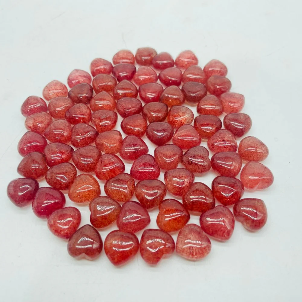 High Quality Mini Strawberry Quartz Heart DIY Pendant Wholesale - Image 2