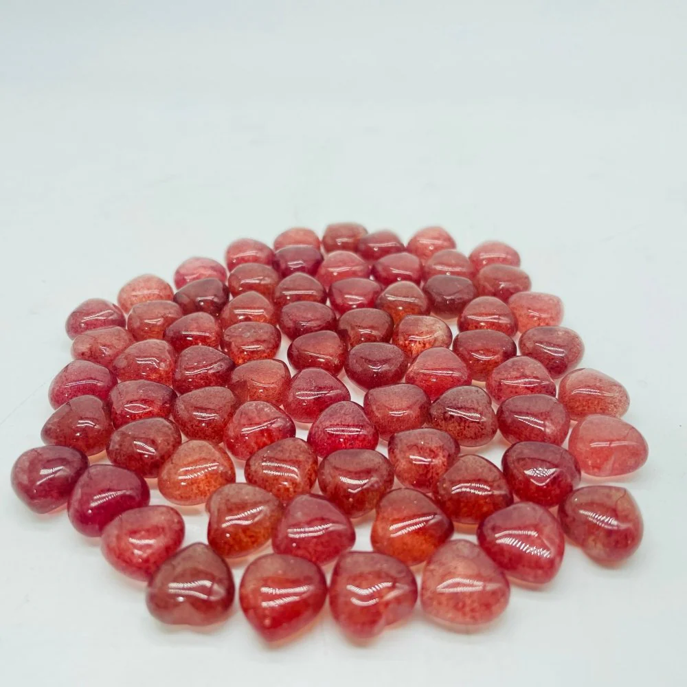 High Quality Mini Strawberry Quartz Heart DIY Pendant Wholesale - Image 3