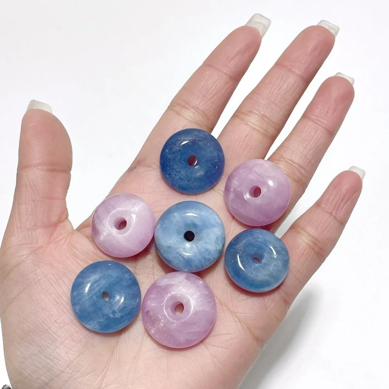 13 Pieces High Quality Mixed Material Donuts Aquamarine Kunzite - Image 4