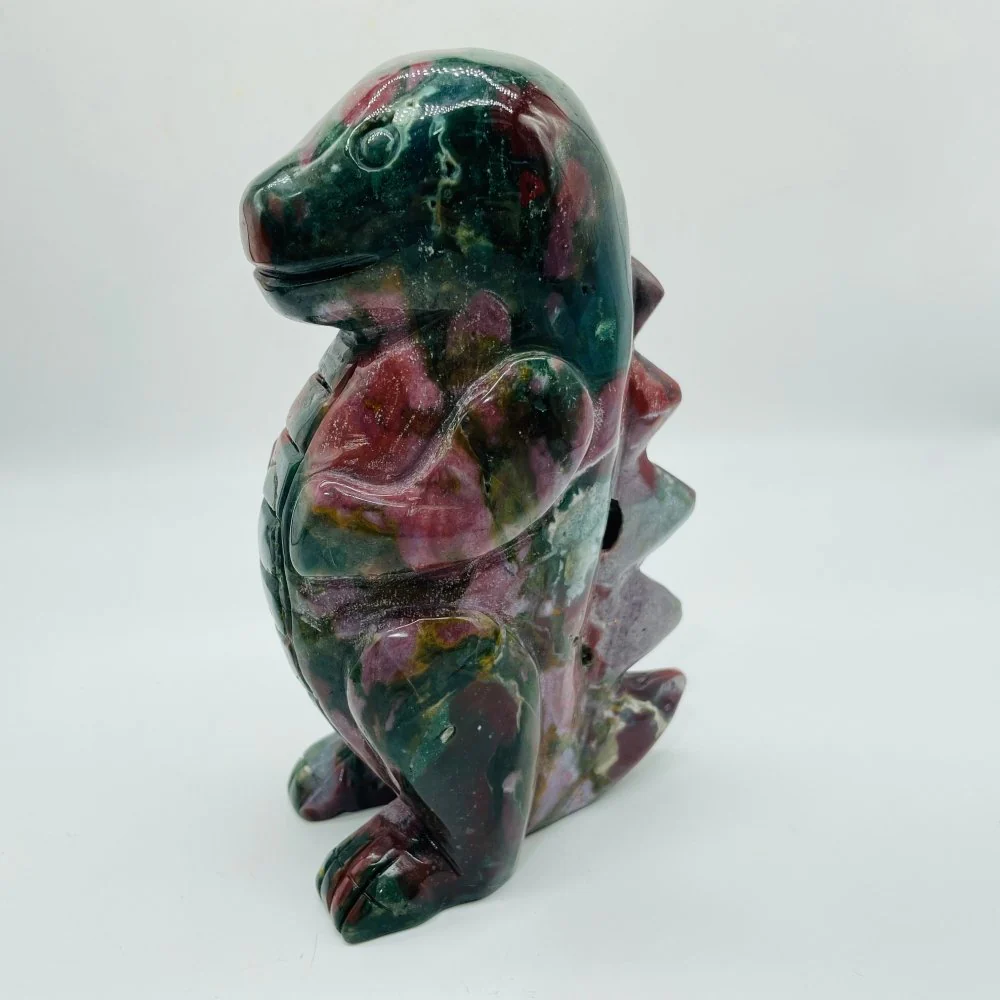 High Quality Colorful Ocean Jasper Baby Dinosaur Carving - Image 2