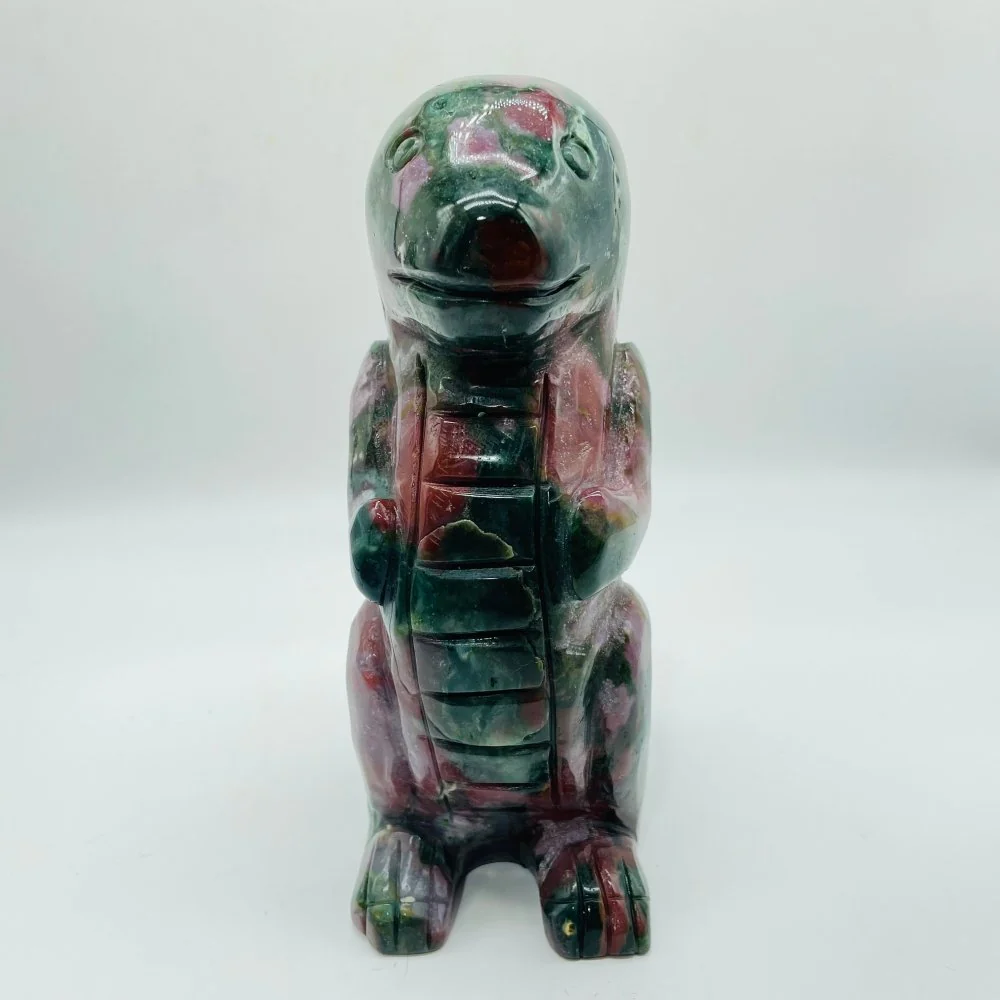 High Quality Colorful Ocean Jasper Baby Dinosaur Carving - Image 3